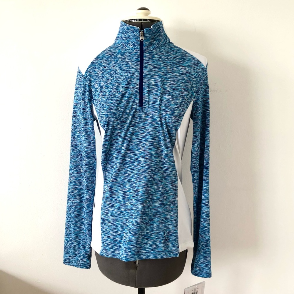 🎀5/$25 Spyder Tech blue marl quarter-zip athletic top sz 6